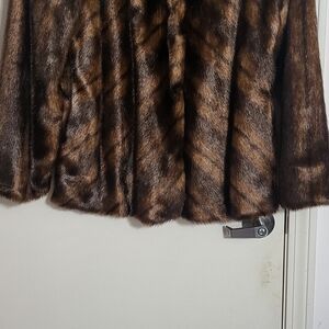 Pamela McCoy Brown and Black Faux Fur Coat